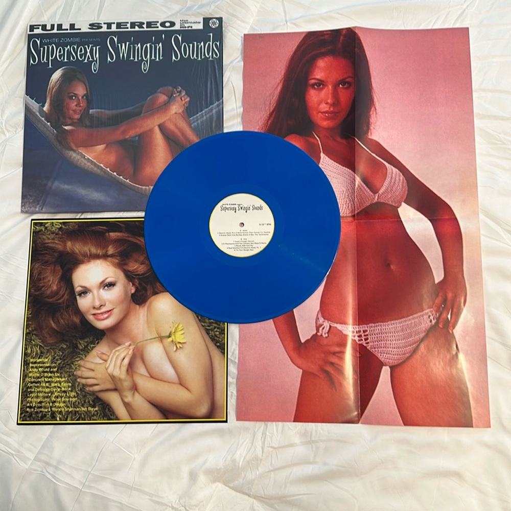 White Zombie “Super Sexy Swingin’ Sounds” record album on blue vinyl